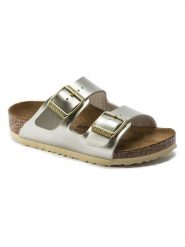 Birkenstock Klapki "Arizona" w kolorze złotym rozmiar: 37. Żółte klapki damskie Birkenstock, bez wzorów, bez obcasa. Za 353.04 zł.