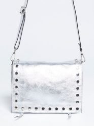 Abaco Skórzana torebka "Iris" w kolorze srebrnym - 20 x 16 x 10,5 cm rozmiar: onesize. Szare torebki klasyczne damskie Abaco, bez wzorów, z materiału, bez dodatków. Za 335.82 zł.