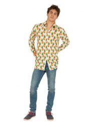 CHAKS Koszula kostiumowa "Ananas" w kolorze błękitnym ze wzorem rozmiar: XL. Niebieskie koszule męskie CHAKS, xl, bez wzorów, bez kołnierzyka, bez ramiączek. Za 60.99 zł.