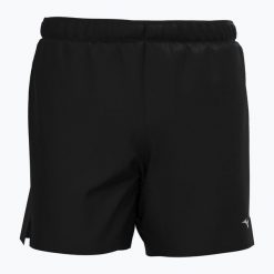 Spodenki do biegania męskie Mizuno Core 5.5". Czarne szorty męskie Mizuno, bez kołnierzyka. Za 119.99 zł.