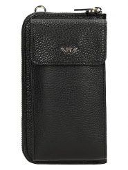 Wojas Skórzana torebka w kolorze czarnym na telefon - 10 x 19 x 4 cm rozmiar: onesize. Czarne torebki klasyczne damskie Wojas, bez wzorów, z materiału, bez dodatków. Za 231.68 zł.