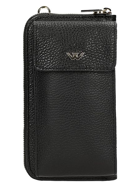 Wojas Skórzana torebka w kolorze czarnym na telefon - 10 x 19 x 4 cm rozmiar: onesize. Czarne torebki klasyczne damskie Wojas, bez wzorów, z materiału, bez dodatków. Za 233.32 zł.