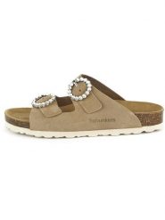 BABUNKERS Family Skórzane klapki w kolorze jasnobrązowym rozmiar: 39. Brązowe klapki damskie BABUNKERS Family, bez wzorów, bez obcasa. Za 173.99 zł.