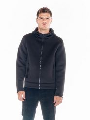 Leone 1947 Soft Basic męska kurtka z neoprenu z kapturem i zamkiem błyskawicznym. Niebieskie kurtki męskie LEONE 1947 APPAREL, m, bez wzorów, z neoprenu, z kapturem. Za 530.46 zł.