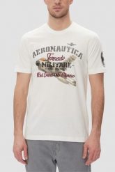 AERONAUTICA MILITARE Biały bawełniany męski t-shirt, Rozmiar XL. Białe t-shirty męskie AERONAUTICA MILITARE, l, bez wzorów, z bawełny, bez kołnierzyka. Za 249.99 zł.