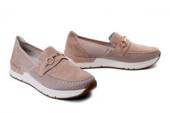 RIEKER 58955-31 pink, półbuty damskie. Czerwone półbuty damskie Rieker, bez wzorów, bez obcasa. Za 329.90 zł.
