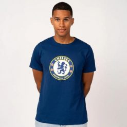 Koszulka męska Chelsea. Niebieskie t-shirty sportowe męskie CHELSEA, m, z bawełny, bez ramiączek, do piłki nożnej. Za 129.99 zł.