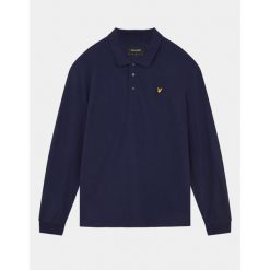 Koszulka polo z długim rękawem Lyle & Scott. Niebieskie koszulki polo męskie LYLE AND SCOTT, s, bez wzorów, bez ramiączek. Za 319.40 zł.