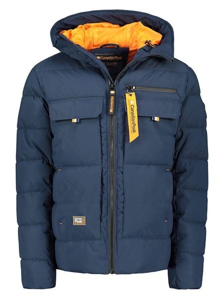 Canadian Peak Kurtka zimowa "Dosibeak" w kolorze granatowym rozmiar: XXL. Niebieskie kurtki męskie Canadian Peak, na zimę, xxl, z aplikacjami, bez kaptura. Za 210.32 zł.