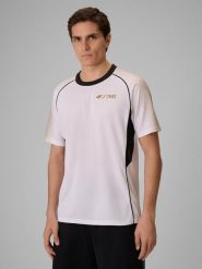 4F Koszulka treningowa szybkoschnąca męska 4F x Robert Lewandowski - biała XXL. Białe t-shirty sportowe męskie 4f, l, z materiału, bez ramiączek, na fitness i siłownię. Za 149.99 zł.