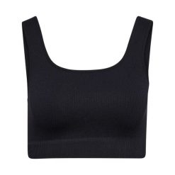 Biustonosz dla kobiet Hummel Pulse. Czarne biustonosze sportowe damskie HUMMEL, bez wzorów, prążkowane. Za 189.00 zł.