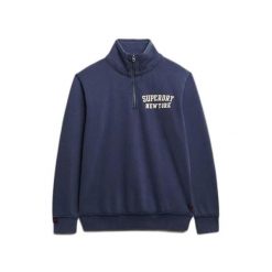 Sweter z zamkiem błyskawicznym Superdry Vintage Athletic. Niebieskie swetry męskie Superdry., s, bez wzorów, bez kołnierzyka. Za 355.30 zł.