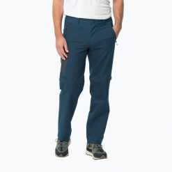 Spodnie trekkingowe męskie Jack Wolfskin Active Track Zip Off. Niebieskie spodnie sportowe męskie Jack Wolfskin, l, z materiału, trekkingowe. Za 219.99 zł.