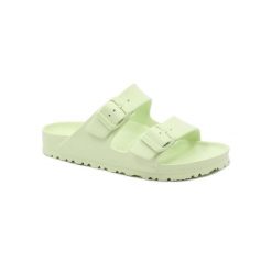 Klapki damskie Birkenstock Arizona Eva. Zielone klapki damskie Birkenstock, bez wzorów, z materiału, bez obcasa. Za 333.00 zł.