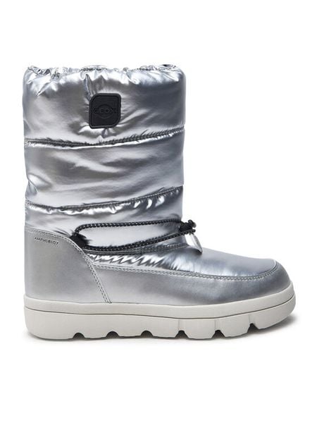 Geox Śniegowce J46HWB 0LVNF C1007 D Szary. Szare kozaki dziewczęce Geox, ze skóry. Za 249.99 zł.