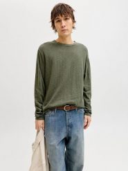 Jack & Jones Sweter "Summer" w kolorze khaki rozmiar: M. Brązowe swetry męskie Jack & Jones, m, bez wzorów, bez kołnierzyka. Za 86.99 zł.