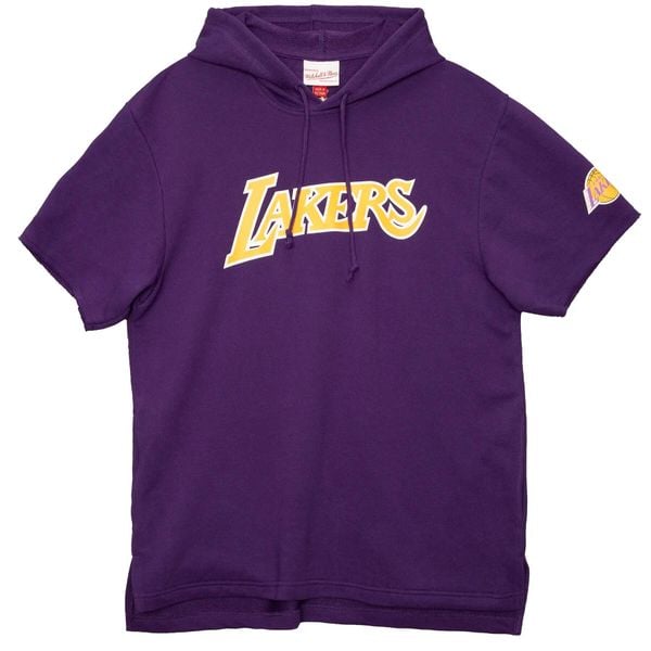 Sweatshirt bluza z krótkim rękawem Los Angeles Lakers. Fioletowe bluzy z kapturem męskie Mitchell & Ness, l, z bawełny. Za 283.00 zł.