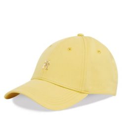 Czapka z daszkiem Tommy Hilfiger. Żółte czapki z daszkiem damskie Tommy Hilfiger, bez wzorów. Za 119.99 zł.