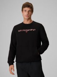 4F Bluza dresowa regular bez kaptura męska - czarna L. Czarne bluzy bez kaptura męskie 4f, l, z dresówki. Za 159.99 zł.