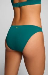 Damskie figi bikini – klasyczne – Emerald Ice. Zielone bikini damskie Puma, bez wzorów. Za 156.20 zł.