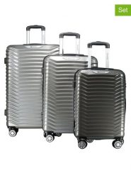 Geographical Norway 3-częściowy zestaw "Sopearl" w kolorze szarym rozmiar: onesize. Szare walizki Geographical Norway, bez wzorów, z materiału. Za 434.99 zł.