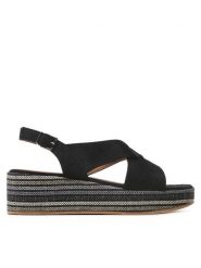 Clara Barson Sandały MELITTA WS22127-02 Czarny. Czarne sandały damskie Clara Barson, bez wzorów, z materiału, bez obcasa, na płaskiej podeszwie. Za 129.99 zł.