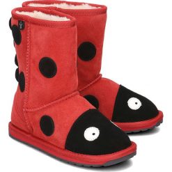 Emu Australia Ladybird - Kozaki Dziecięce - K10111 RED/ROUGE 24. Czerwone botki dziewczęce Emu Australia, bez wzorów, bez ramiączek. Za 139.60 zł.