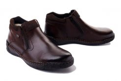 RIEKER TEX B0392-25 brown, botki męskie. Brązowe buty zimowe męskie Rieker, na zimę, bez zapięcia. Za 429.90 zł.