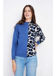 ASSUILI Sweter w kolorze niebiesko-czarno-białym rozmiar: 42. Białe golfy damskie Assuili, bez kołnierzyka. Za 113.99 zł.