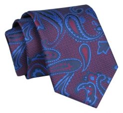 Krawat - ALTIES - Czerwono-Niebieski w Duże Wzory. Czerwone krawaty i muchy męskie Alties, bez wzorów, z tkaniny, eleganckie. Za 49.00 zł.