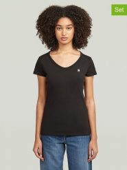 G-Star Koszulki (2 szt.) w kolorze czarnym rozmiar: XL. Czarne t-shirty damskie G-Star, xl, bez wzorów, z bawełny, bez kołnierzyka. Za 162.49 zł.