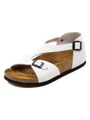 Comfortfusse Skórzane sandały w kolorze białym rozmiar: 40. Białe sandały damskie Comfortfusse, bez wzorów, z nubiku, bez obcasa. Za 239.99 zł.