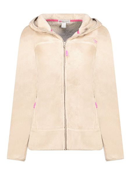 Geographical Norway Kurtka polarowa "Upaline" w kolorze beżowym rozmiar: XL. Brązowe kurtki damskie Geographical Norway, xl, bez wzorów, z polaru, bez kaptura. Za 96.37 zł.