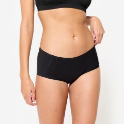 Bokserki sportowe damskie. Czarne bokserki i panty damskie Decathlon, l, w ażurowe wzory, z elastanu. Za 29.99 zł.
