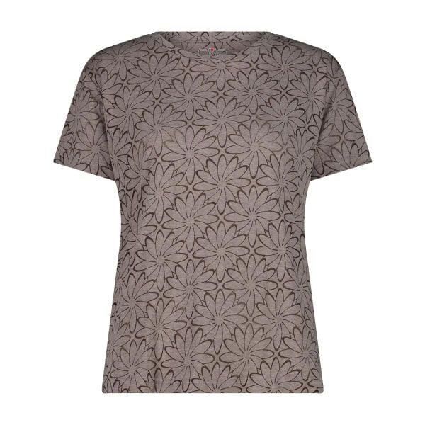 Koszulka z nadrukiem kwiatowym damska CMP. Szare t-shirty damskie CMP, xl, bez wzorów, z bawełny, bez kołnierzyka. Za 150.00 zł.