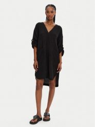 Seafolly Sukienka plażowa Essential 54020-CU Czarny Relaxed Fit. Czarne sukienki damskie Seafolly, na plażę, m, bez wzorów, z bawełny, bez kołnierzyka, bez ramiączek. Za 309.99 zł.