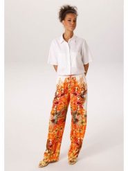 Aniston Spodnie w kolorze pomarańczowo-białym rozmiar: 40. Białe spodnie materiałowe damskie Aniston, bez wzorów, z materiału, z podwyższonym stanem. Za 173.99 zł.
