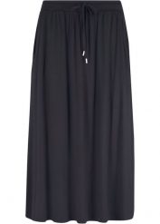 Spódnica z dżerseju z mieszanki bawełny. Czarne spódniczki damskie bonprix, bez wzorów, z bawełny, midi. Za 77.99 zł.