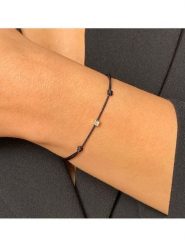 DIA DIAMONDS Srebrna bransoletka z diamentami rozmiar: onesize. Czarne bransoletki damskie DIA DIAMONDS, srebrne. Za 65.95 zł.