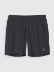 4F Spodenki treningowe szybkoschnące męskie - czarne XL. Czarne szorty sportowe męskie 4f, l, z dzianiny, na fitness i siłownię. Za 99.99 zł.