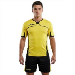 Zestaw piłkarski Setubal MC koszulka i spodenki żółto-czarne. Czarne bluzki sportowe damskie Legea, xl, z bawełny, na fitness i siłownię. Za 56.00 zł.