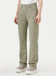 Calvin Klein Jeans Spodnie materiałowe J20J224852 Zielony Straight Fit. Zielone jeansy damskie Calvin Klein Jeans, bez wzorów, z bawełny. Za 239.99 zł.