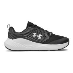 Buty Under Armour Charged Commit Tr 4 3026017-004 czarne. Czarne buty sportowe na co dzień męskie z gumy, bez zapięcia, na fitness i siłownię. Za 429.98 zł.