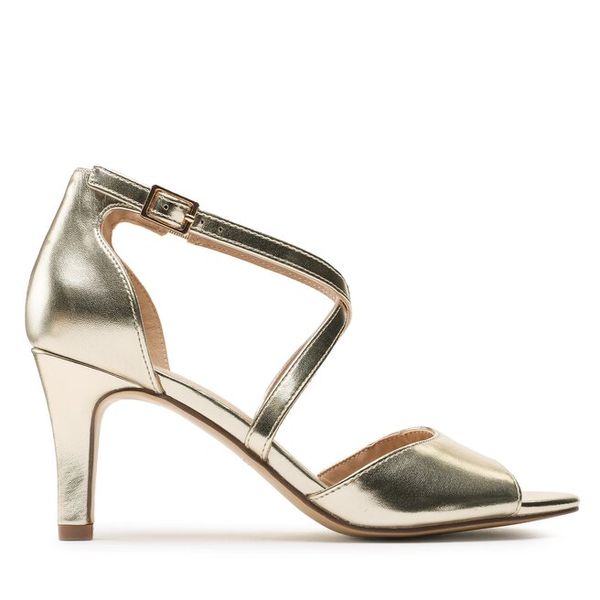 Sandały Clara Barson. Żółte sandały damskie Clara Barson, bez wzorów, bez obcasa, na szpilce. Za 129.99 zł.