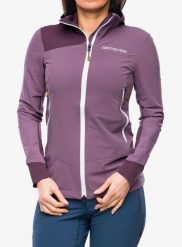 Softshell damski Ortovox Pala Hooded Jacket. Fioletowe kurtki softshell damskie ORTOVOX, l, bez wzorów, z elastanu, bez kaptura. Za 725.99 zł.