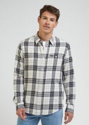 LEE MĘSKA KOSZULA LEESURE SHIRT ECRU 112341768 L66N016990. Koszule męskie Lee, l, bez wzorów, bez kołnierzyka, bez ramiączek. Za 149.99 zł.