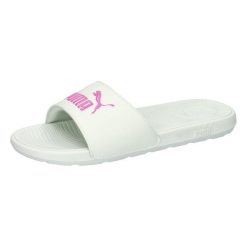 Klapki damskie Puma Cool Cat 2.0. Czerwone klapki damskie Puma, bez wzorów, z materiału, bez obcasa. Za 86.99 zł.