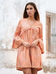 Isla Bonita by SIGRIS Sukienka w kolorze pomarańczowym rozmiar: XXL. Pomarańczowe sukienki damskie Isla Bonita by SIGRIS, xxl, bez wzorów, z bawełny, bez kołnierzyka, bez ramiączek, mini. Za 137.10 zł.