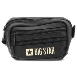 Torba unisex saszetka Big Star, mała kompaktowa z regulowanym paskiem na zamek, czarna złota, RR574095. Czarne torebki klasyczne damskie Big Star, bez wzorów, małe, matowe, bez dodatków. Za 85.99 zł.