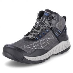 Buty trekkingowe męskie Keen Nxis Evo WP. Szare buty trekkingowe męskie Keen, z materiału, za kostkę, bez zapięcia, trekkingowe. Za 581.00 zł.